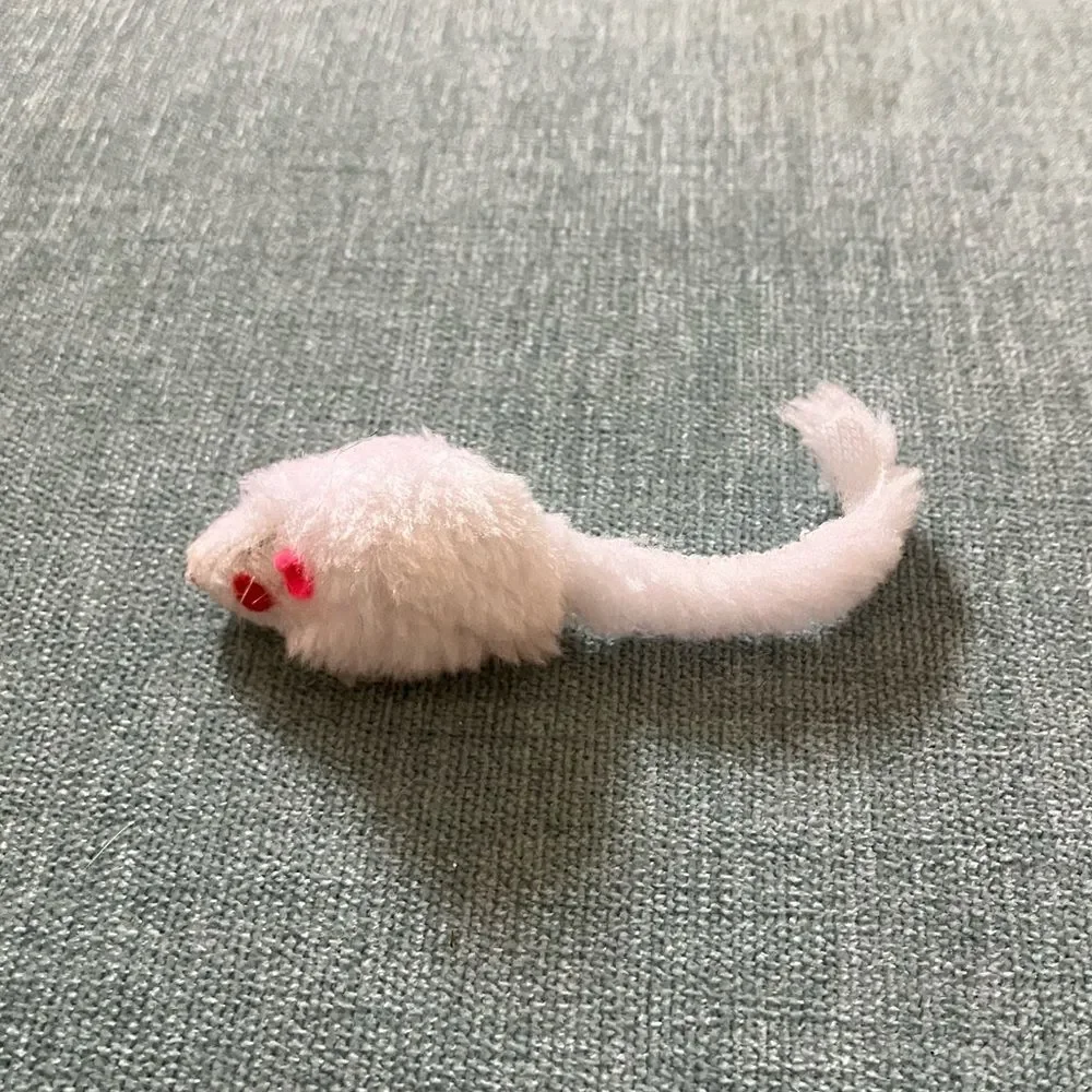 Gently Used White Cat Mouse Toy